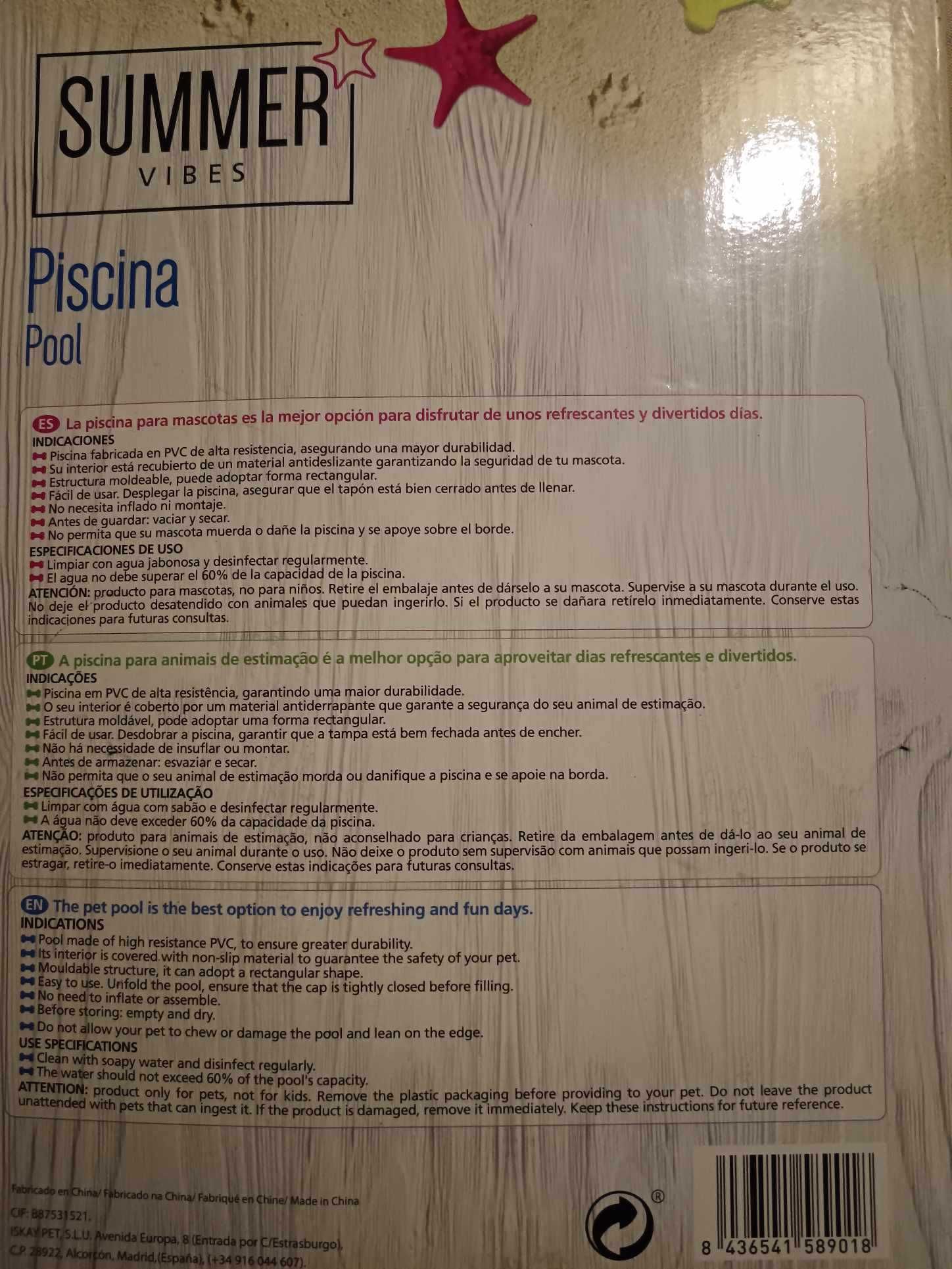 Piscina para Cães Tamanho S