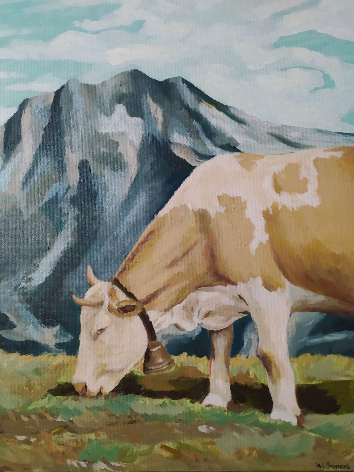 Obraz olejny - krowa