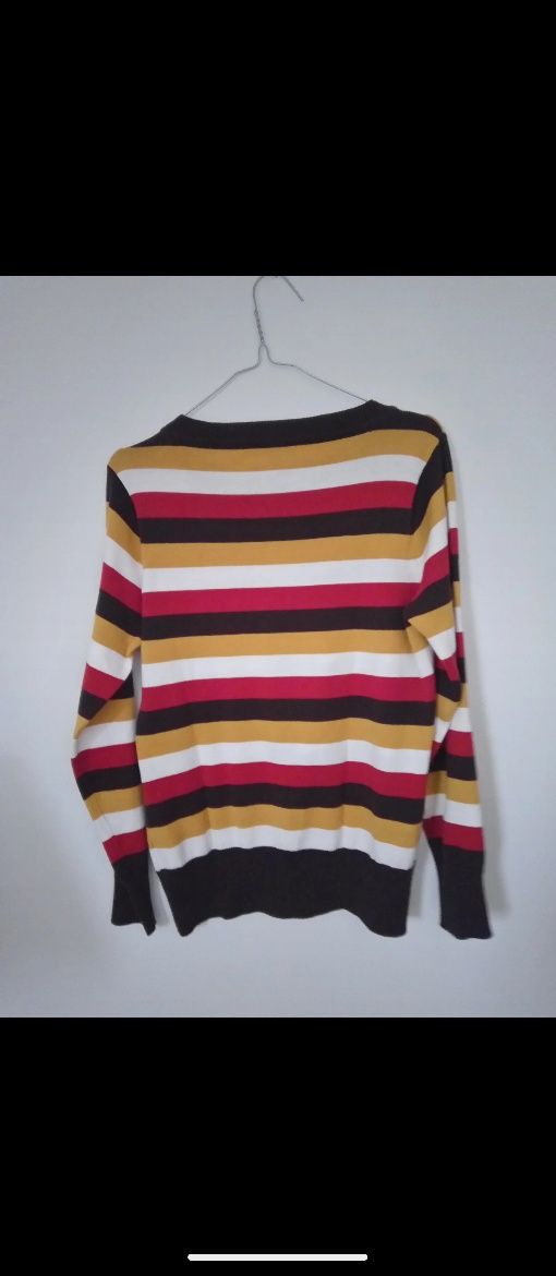 Nowy kolorowy sweter damski w paski rozmiar M/L