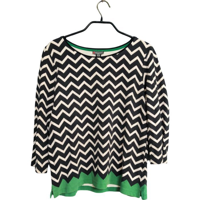 Street One Koszulka na Długi Rękaw Damska Wygodna Czarno Biała Roz 36