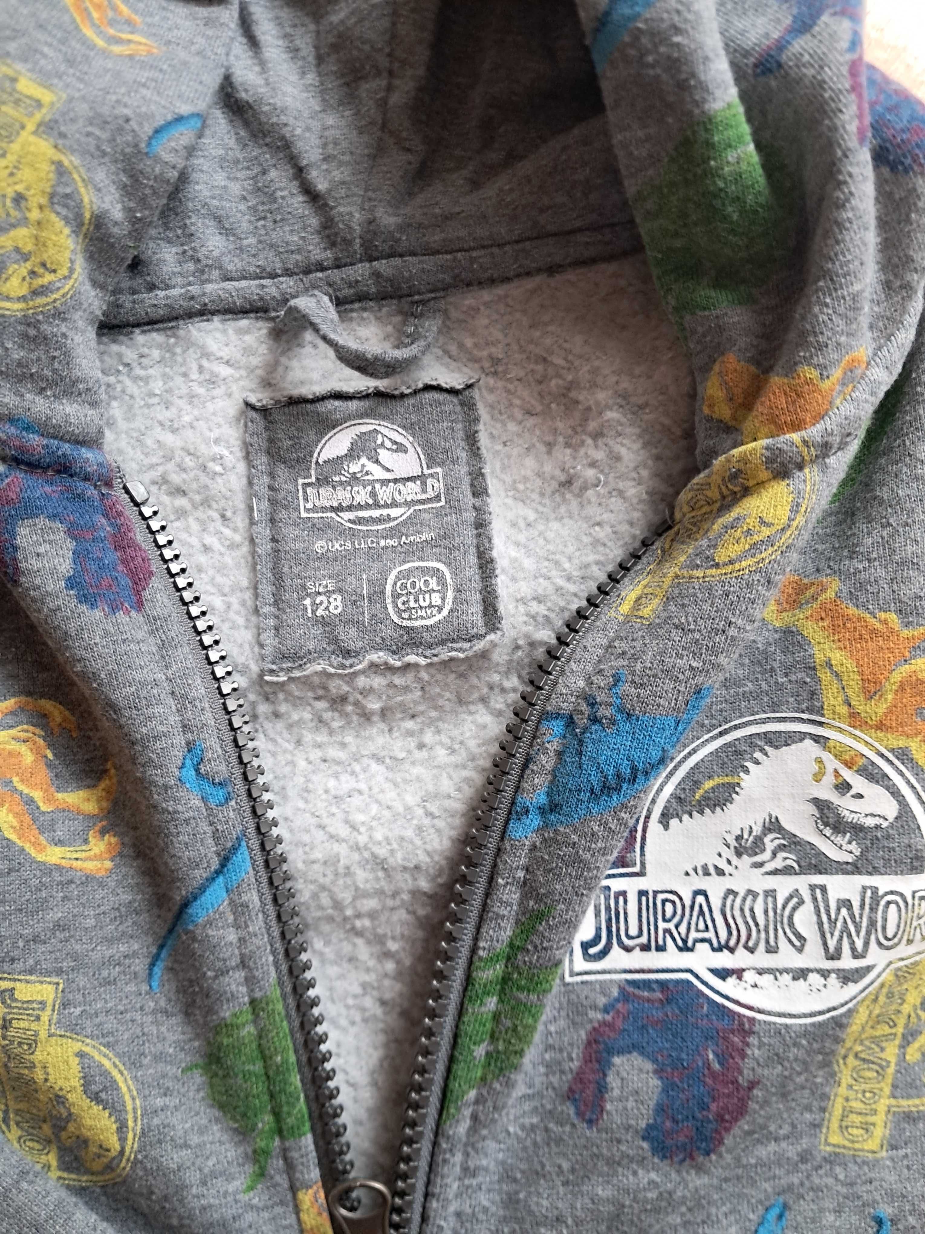 Bluza z kapturem na zamek COOL CLUB Smyk 128 dinozaury Jurassic Parc
