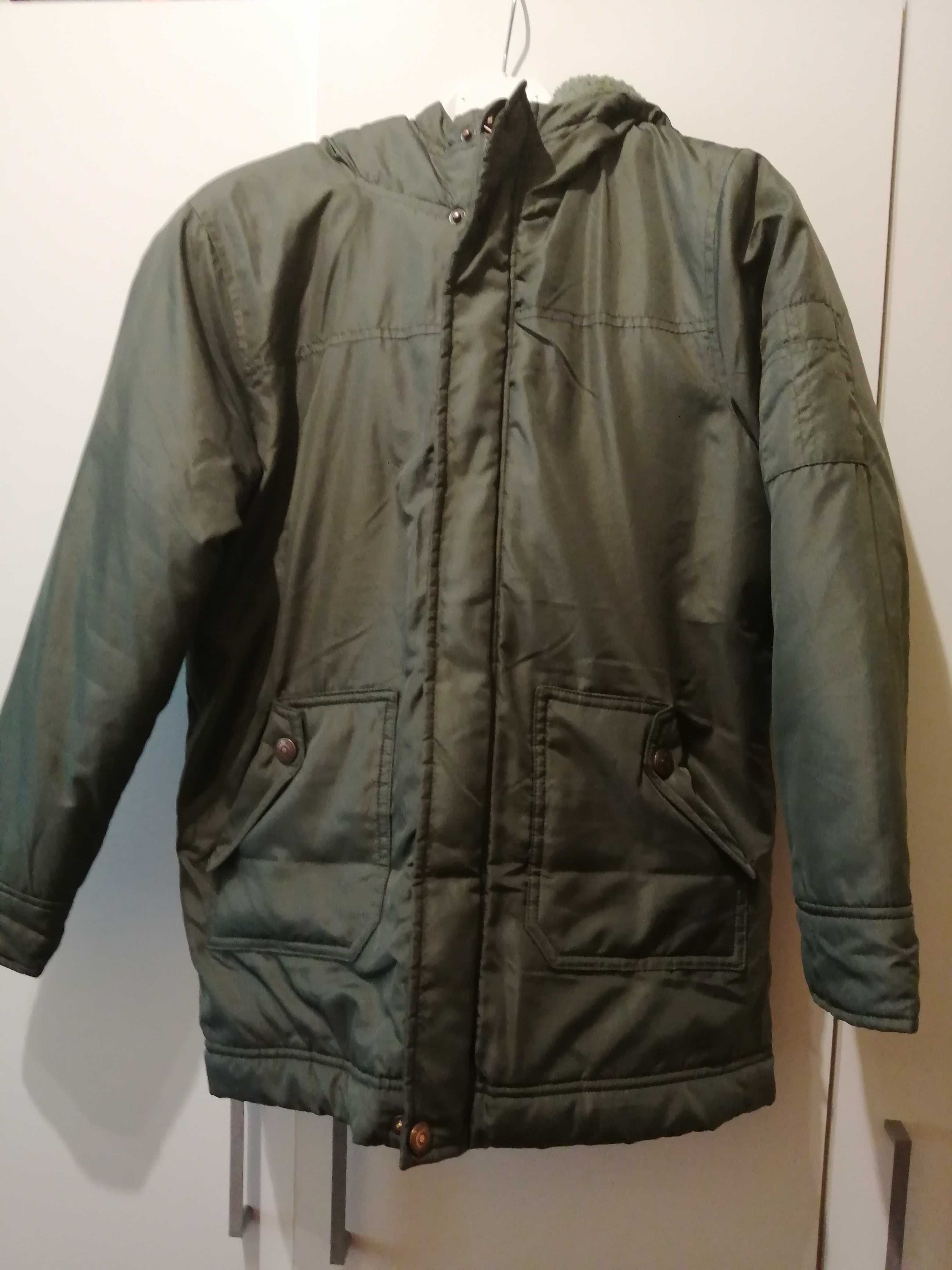 Kurtka z kapturem, parka, r. 134-140, super stan