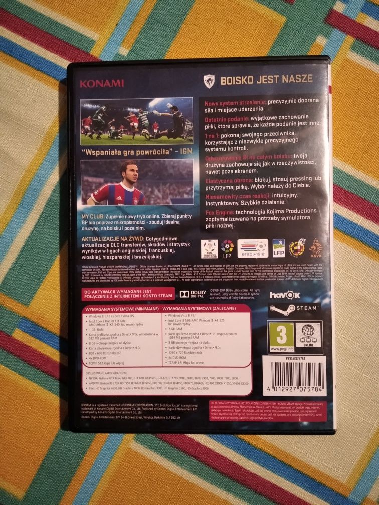 Kolekcja. Gra Pro Evolution Soccer pes 2015. PC DVD.