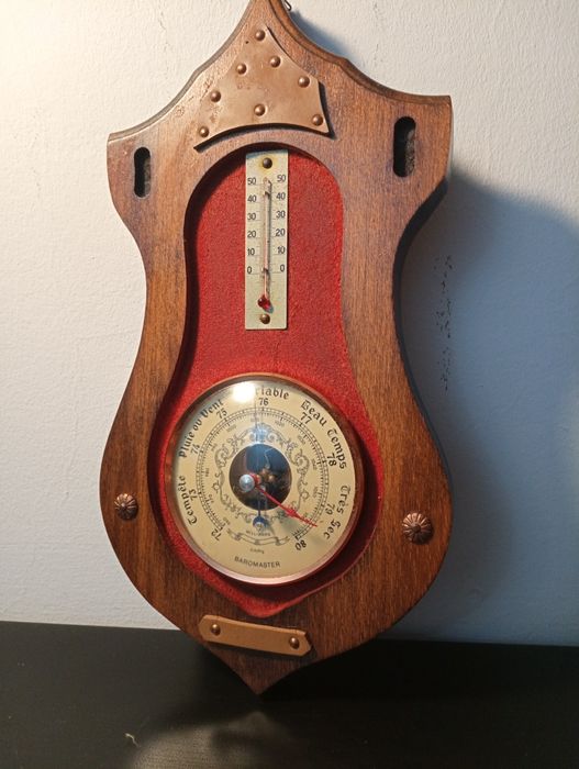 termometro + barometro de parede - Baromaste - Vintage - como novo!*