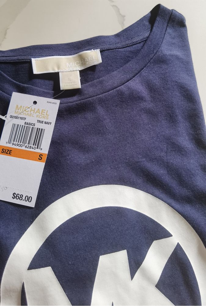 Michael Kors t-shirt bluzka granatowa logo miła w dotyku S -30%