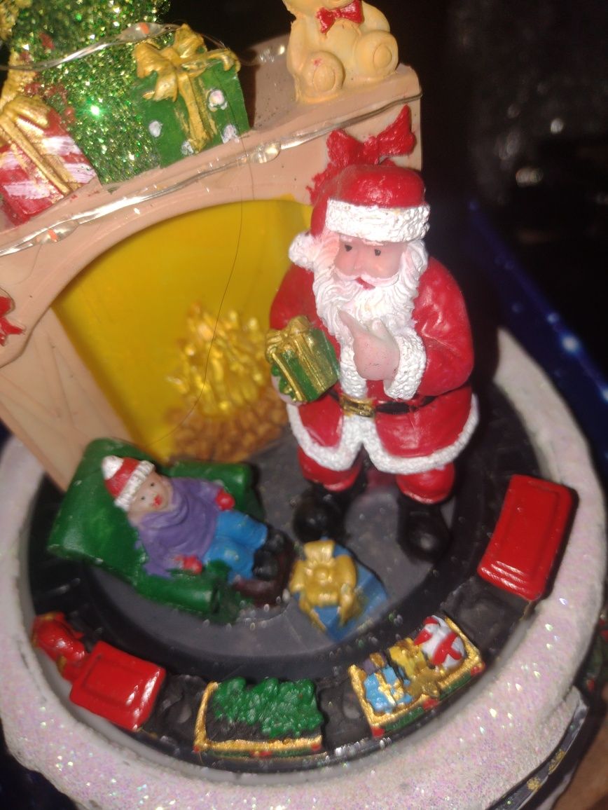 Rezerwacha Pozytywka Świętego Mikołaja -  Kolejka kominek   LED - Świę