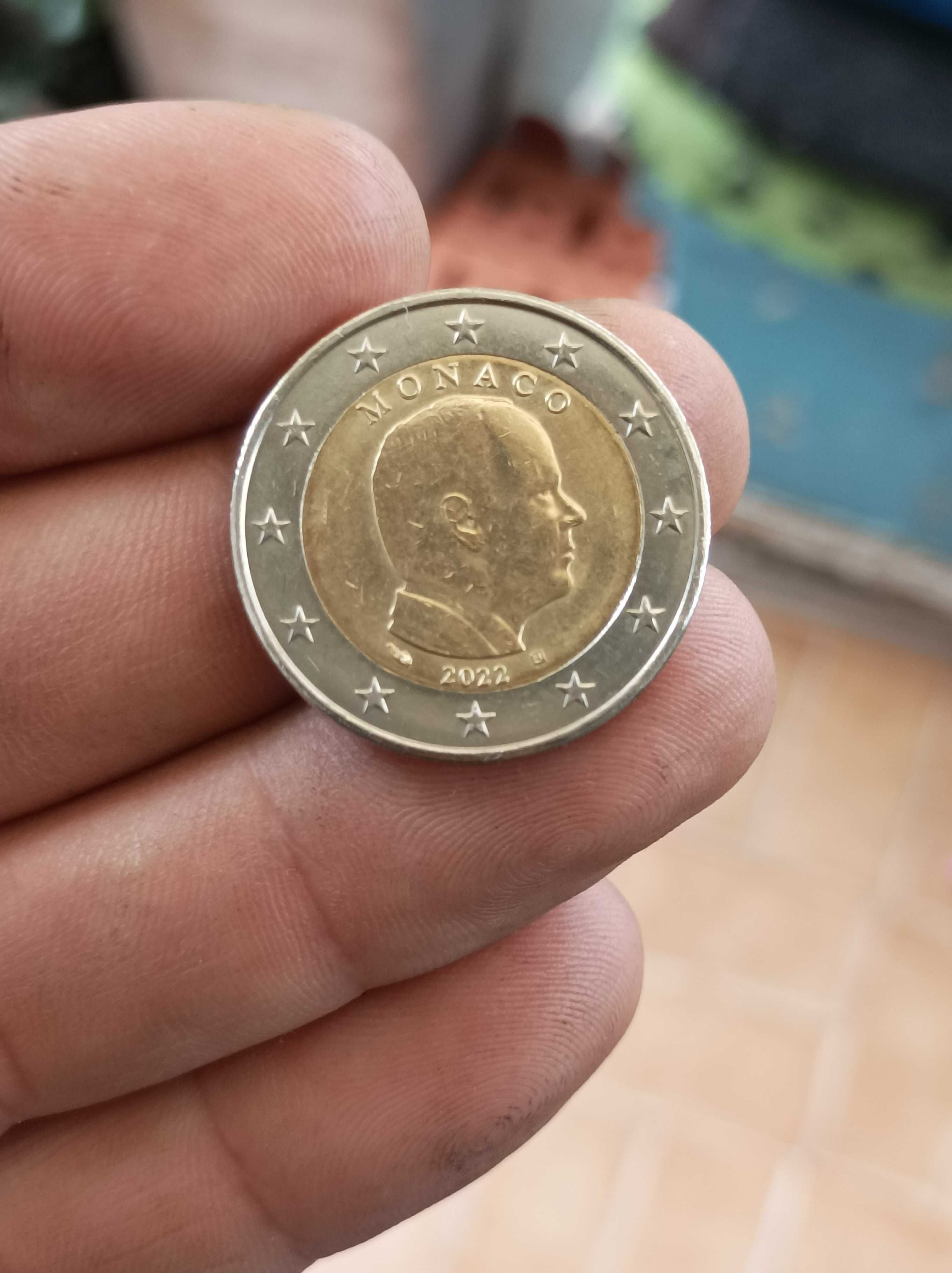 Moeda 2 € Mónaco 2022 e 2019