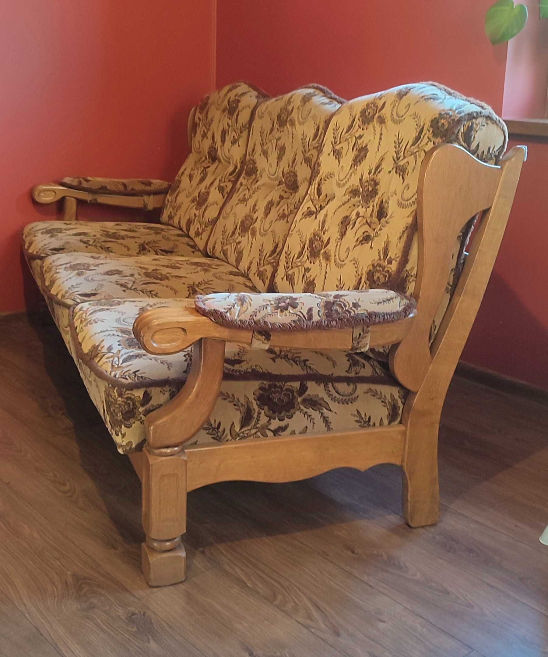 wypoczynek sofa dwa fotele dąb