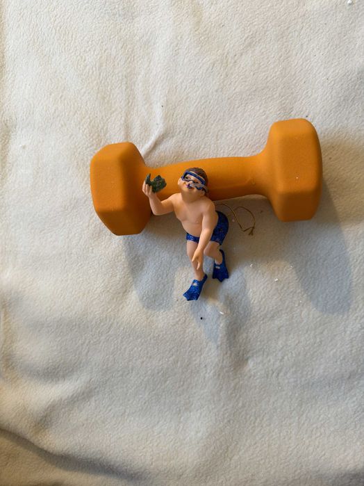 Enfeite sereio merman em porcelana com glitter – vários