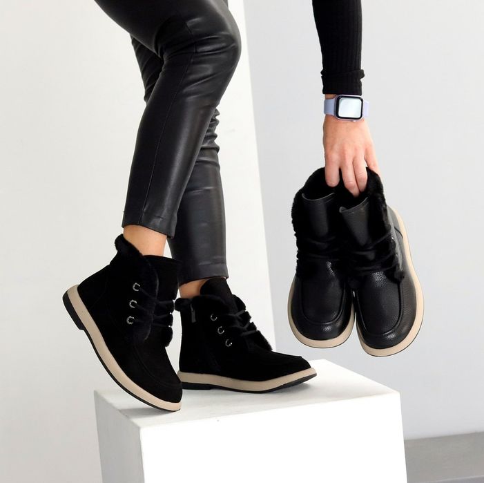 Жіночі шкіряні зимові черевики