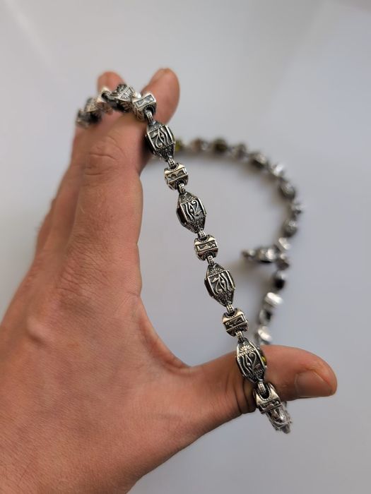 Срібний чоловічий 170г ланцюжок мужская серебряная цепочка 925 камнями