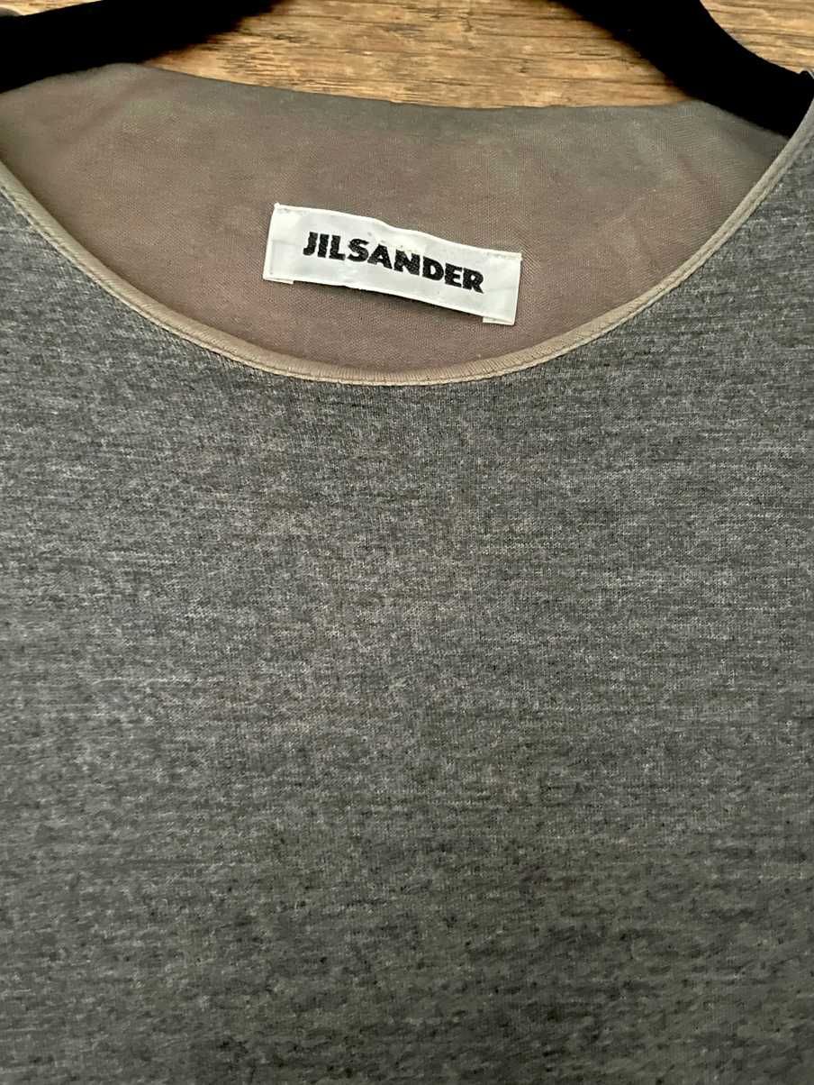 Sukienka Raf Simons dla Jil Sander szara wełna rękawy balonowe