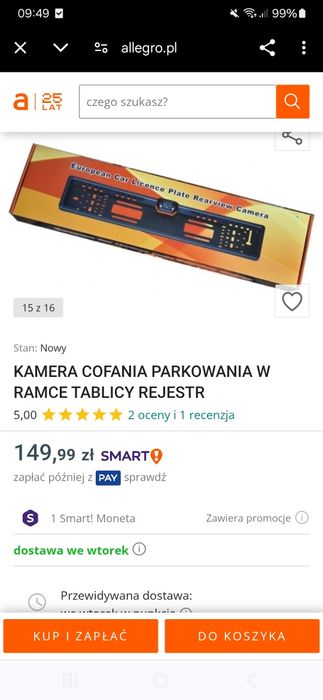Ramka tablicy z kamerką .