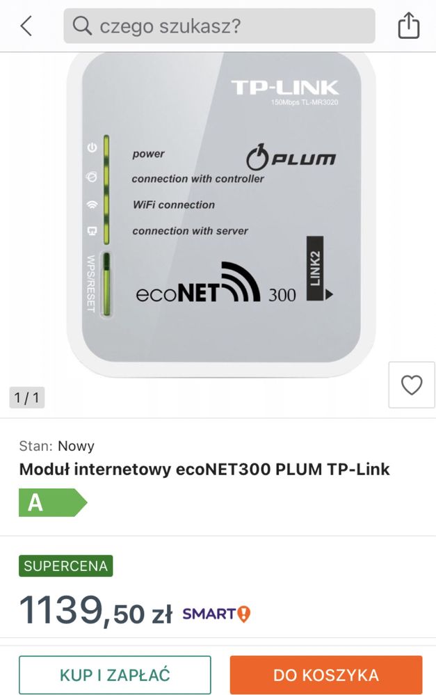Moduł sterownika Plum oryginał Tp link eco net 300