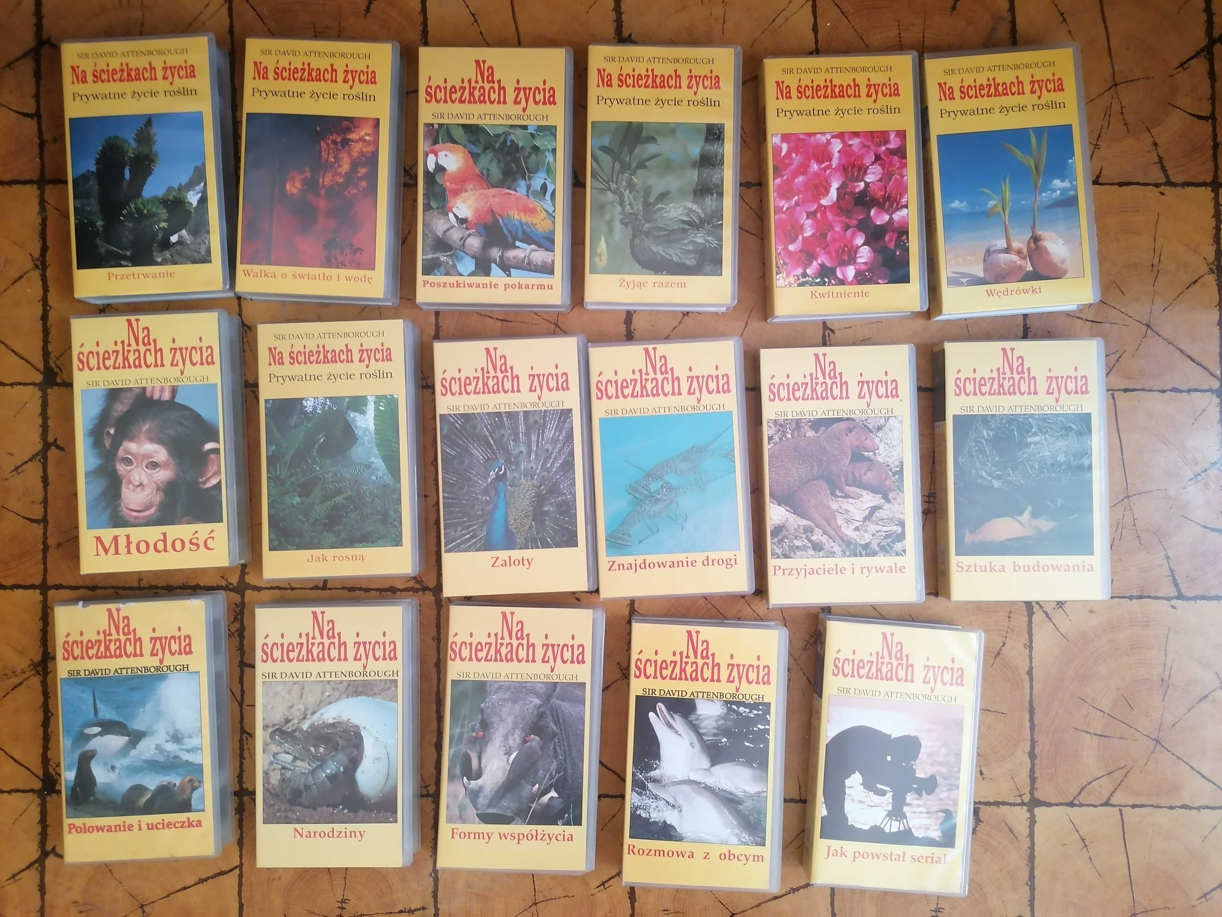 Kasety VHS "Na ścieżkach życia" przedstawia David Attenborough BBC