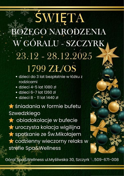 Góral spa Szczyrk wczasy dla seniorów i 40+ nocleg z wyzywienie i spa