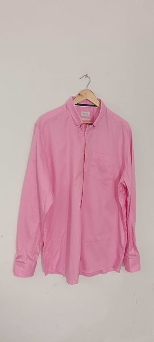 Casualowa koszula z długim rękawem XXL różowa bawełniana ALVO