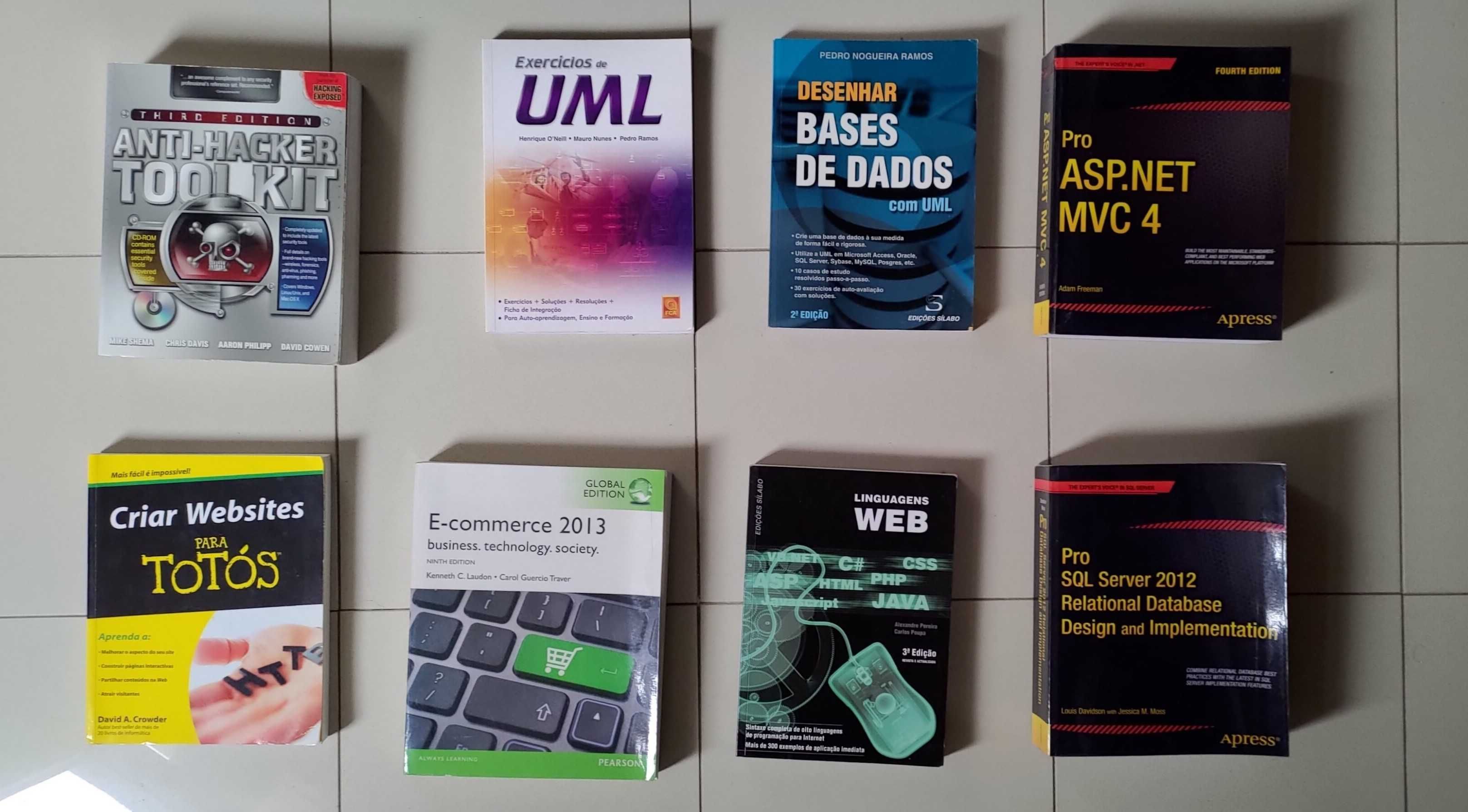 Informática - 8 livros s/div. temas, em separado ou conjunto