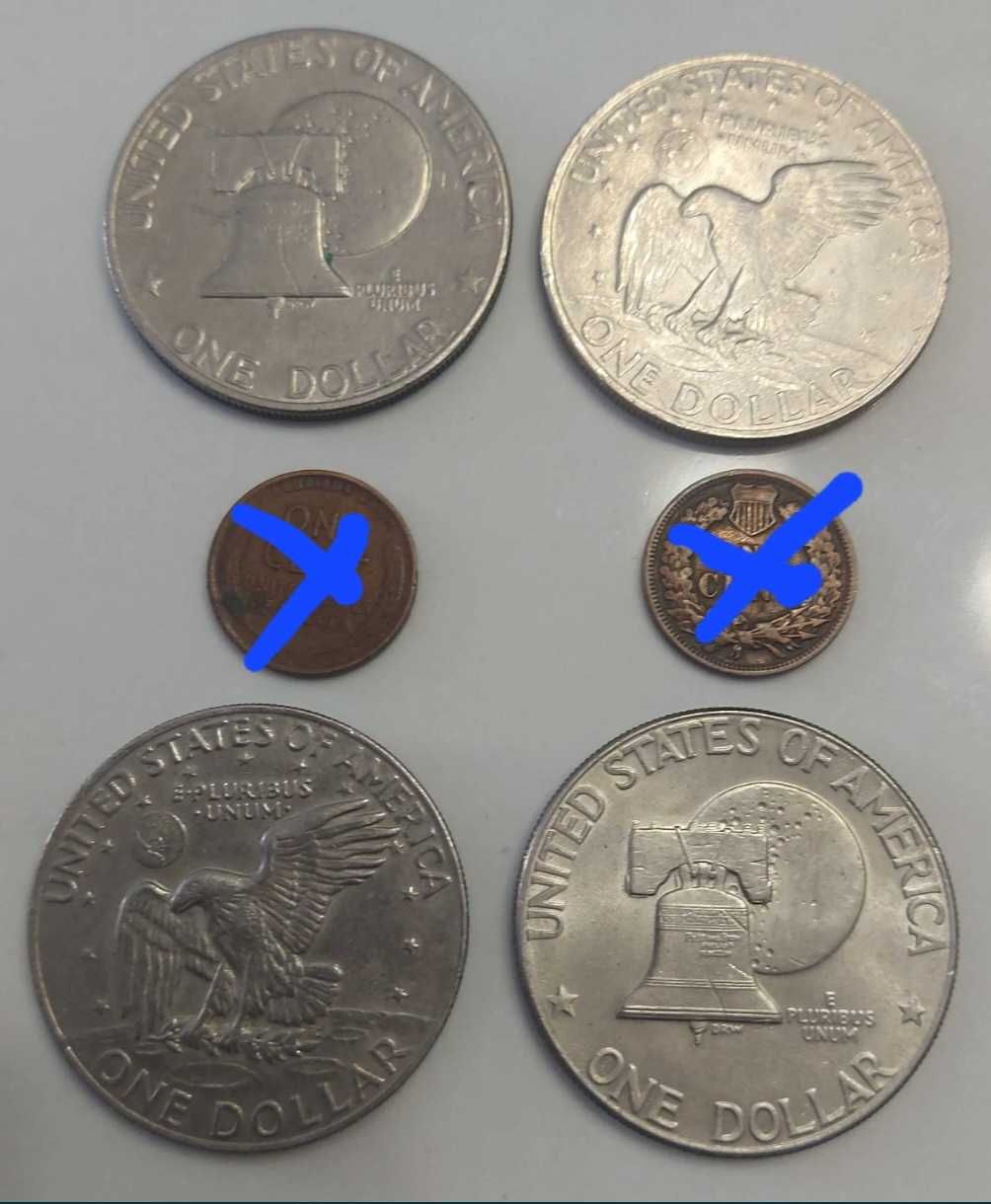 moedas americanas e inglesas