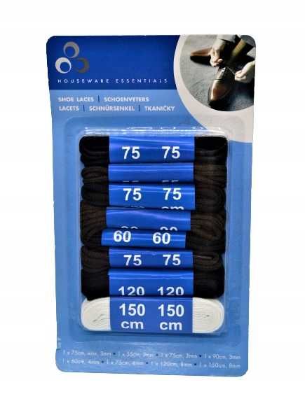 Sznurówki bawełniane 8 szt. 75-150cm Komplet Sznurówek do Butów