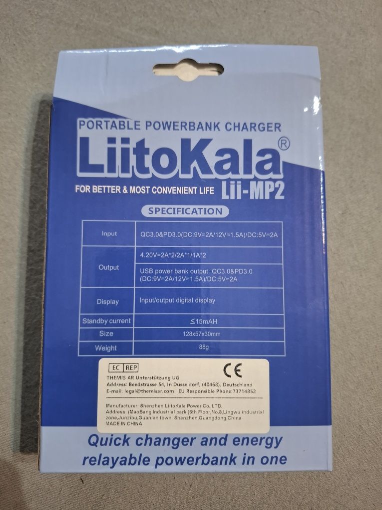 Power bank / Ładowarka, akumulatory liIon 18650, 10 000 mAh