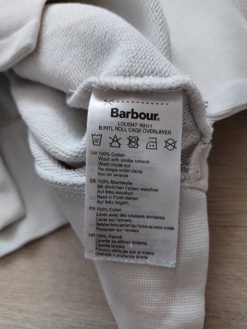 Брендовий жіночий білий світшот barbour international, розмір s (36)