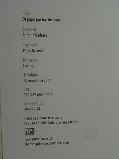 Os Jogos por Trás do Jogo de António Barbosa - 1ª Edição