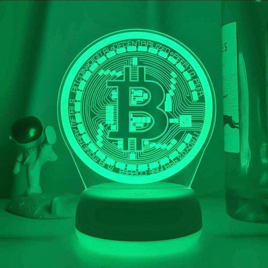 Candeeiro LED Bitcoin com comando