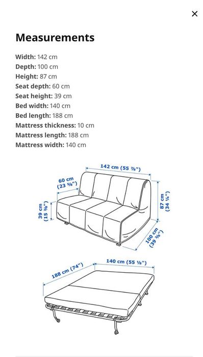 Sofa cama IKEA - Como novo