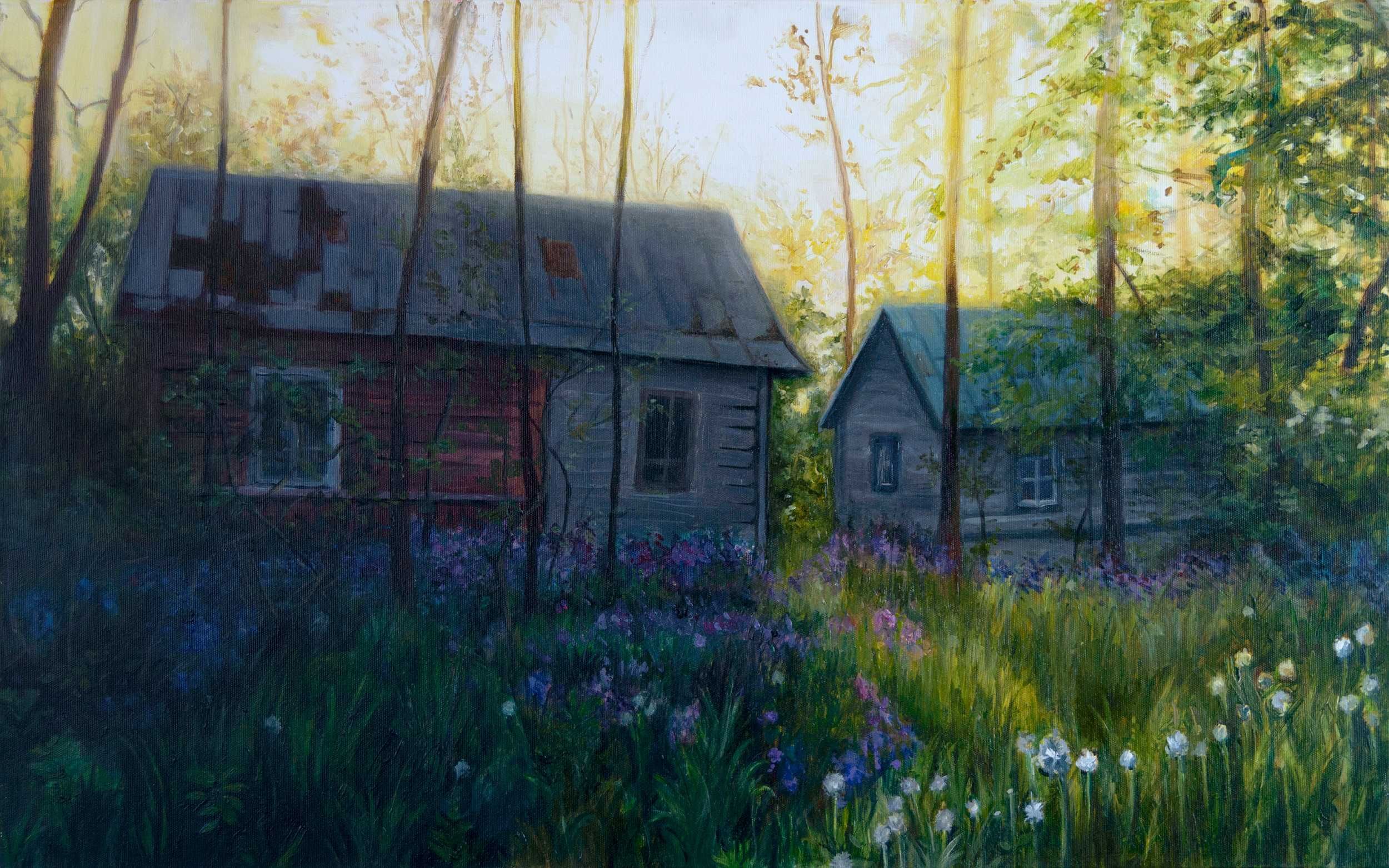 Krajobraz wiejski na płótnie 50 x 80 cm