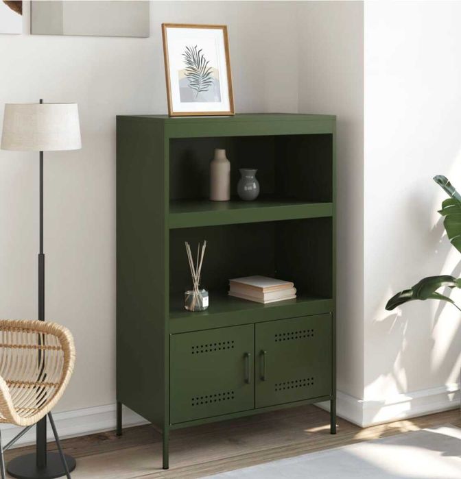szafka regał komoda metal stal stalowa metalowa zielona khaki zieleń