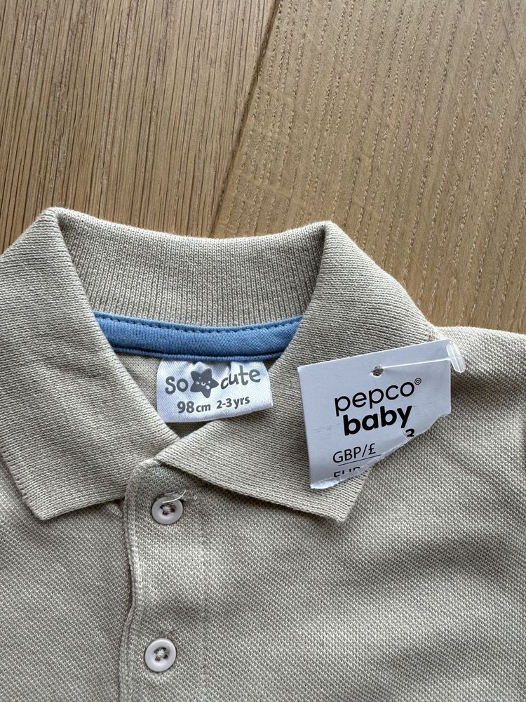 Bluzka koszulka polo longsleeve So Cute Pepco 98, nowa z metką