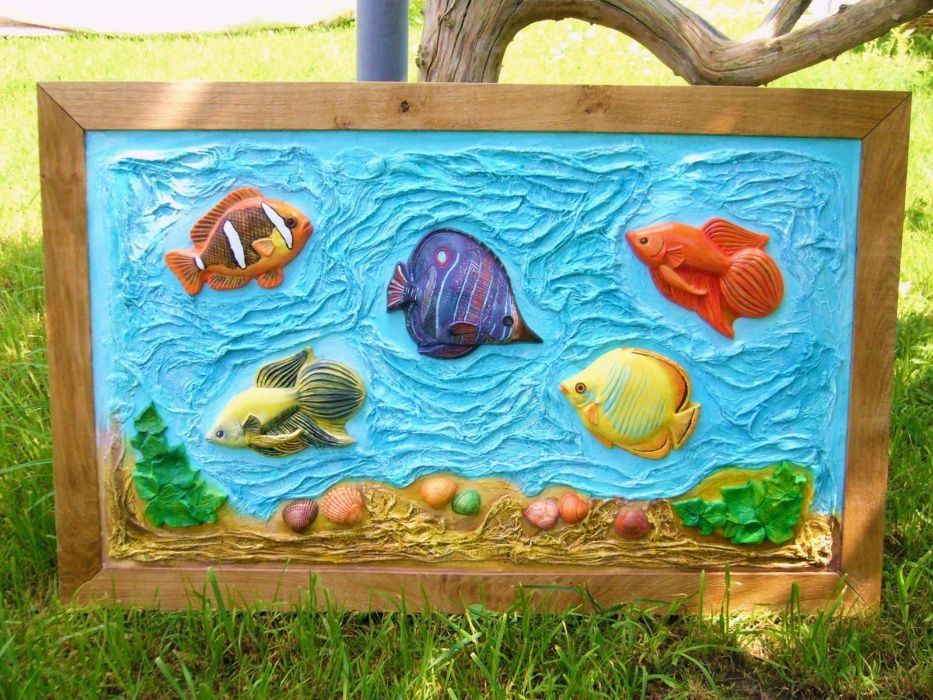 Obraz płaskorzeźba akwarium