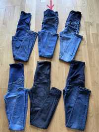 Spodnie jeansy ciążowe H&M mama 34 XS super skinny