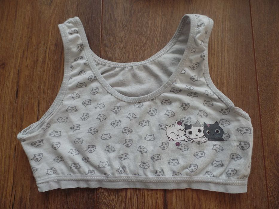 Stanik biustonosz sportowy top w koty kotki R. 134-140