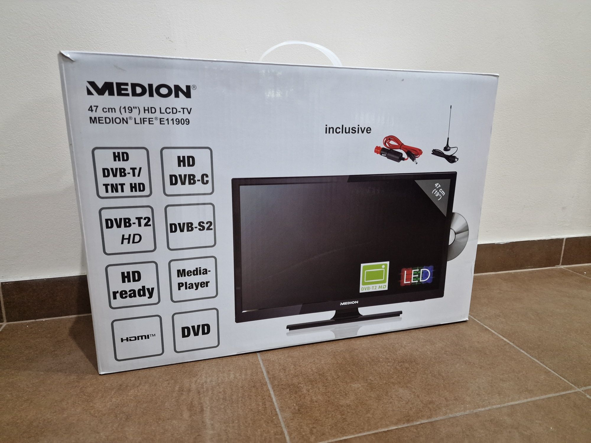 Tv Medion Nowy 19 cali system T2, DVD