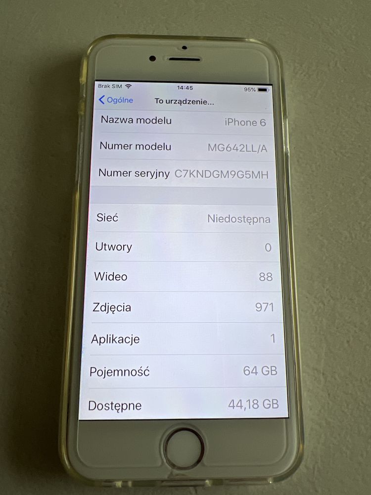 Iphone 6 64GB stan bdb, przewod do ladownia