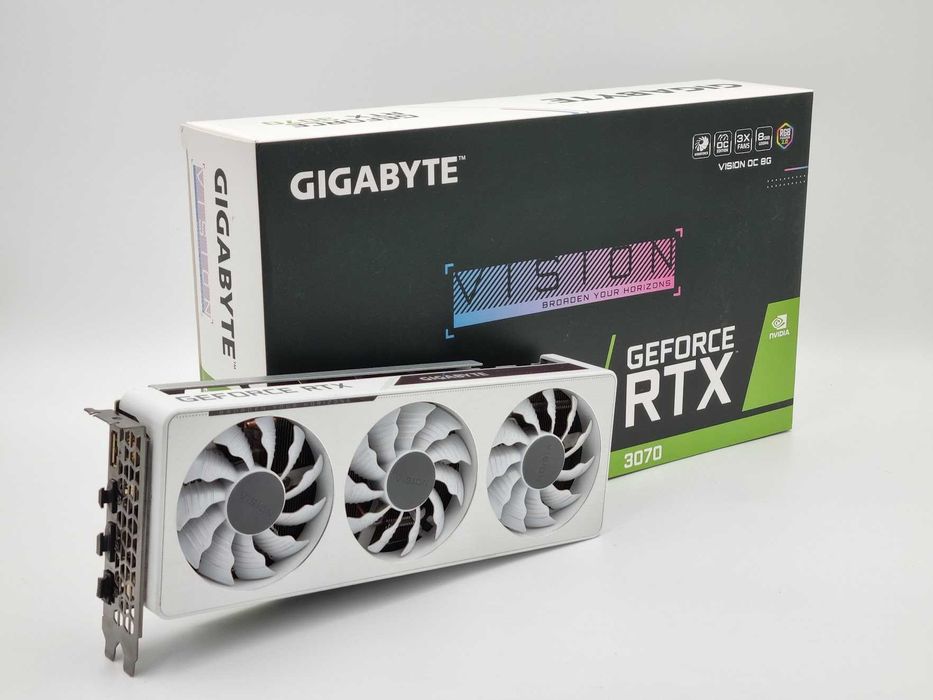 RTX 3070 GIGABYTE VISION OC 8G 8GB - pudełka, benchmark