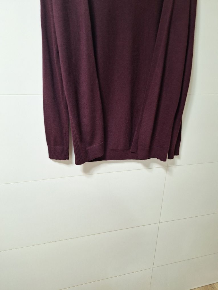 Elegancki,  klasyczny kardigan burgundowo sliwkowy Marki Gap