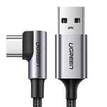 Ugreen kątowy kabel przewód Usb - Usb Typ C 2m 3a szary (50942)