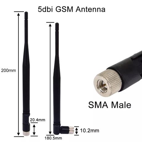 Antena łamana 0°/45°/90° - 868 MHz - SMA - 5 dBi