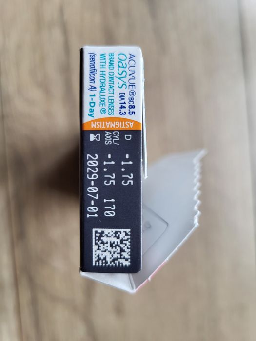 Soczewki kontaktowe jednodniowe D 1,75, Cyl 1,75 - 2 sztuki