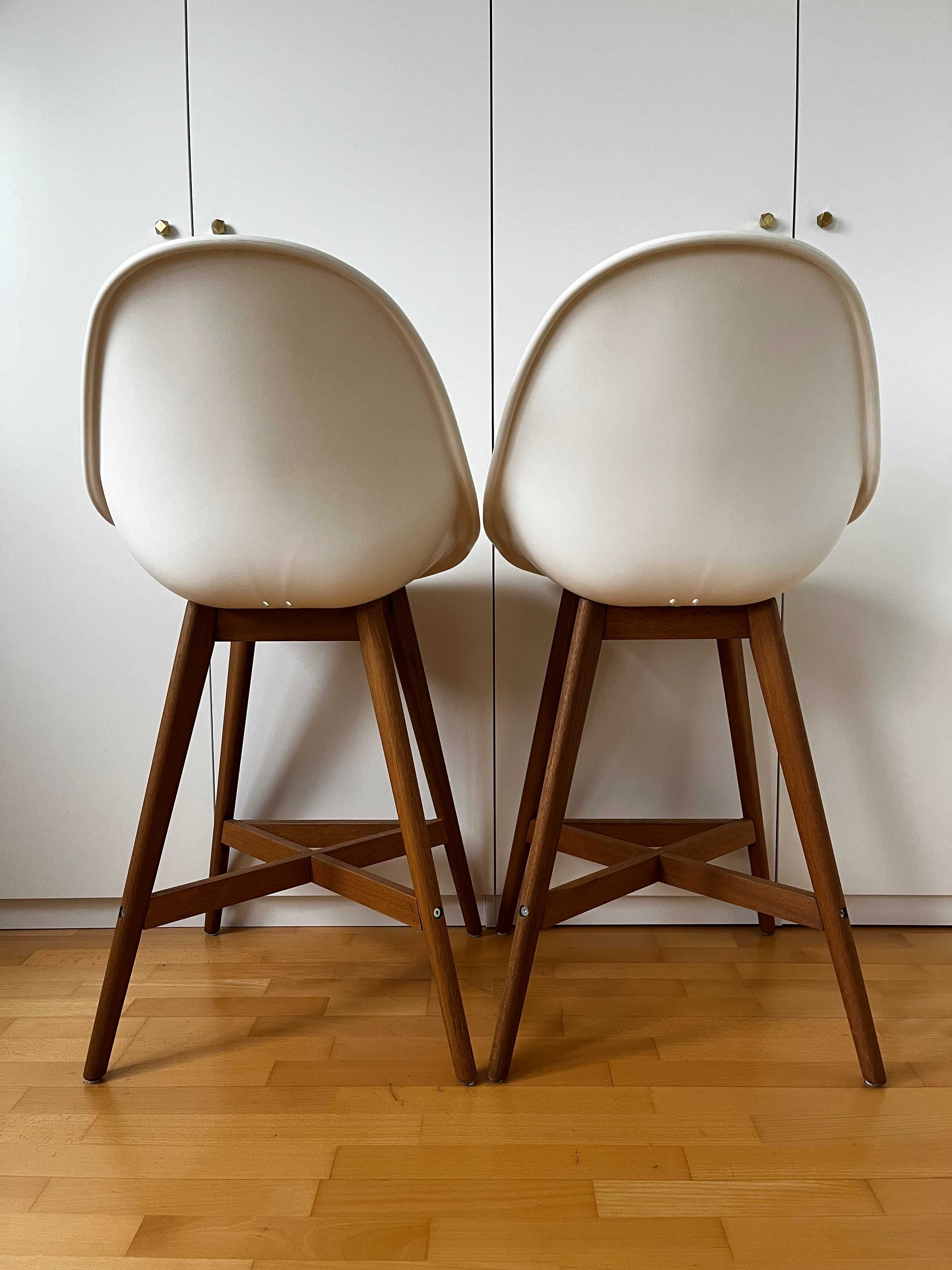 Stołki barowe IKEA FANBYND styl skandynawski design drewno jak nowe