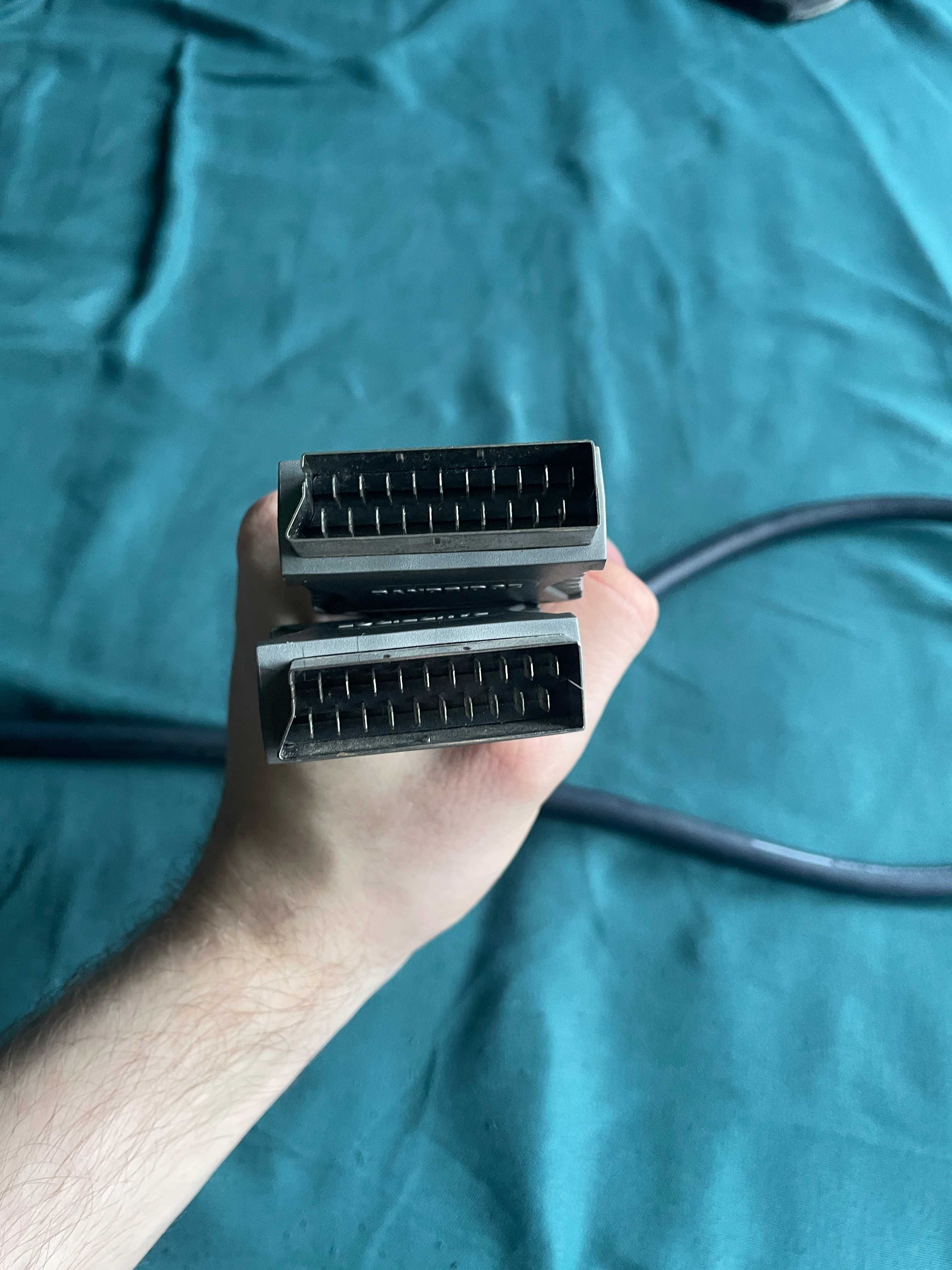 gruby kabel Euro Scart do dekodera/magnetowidu