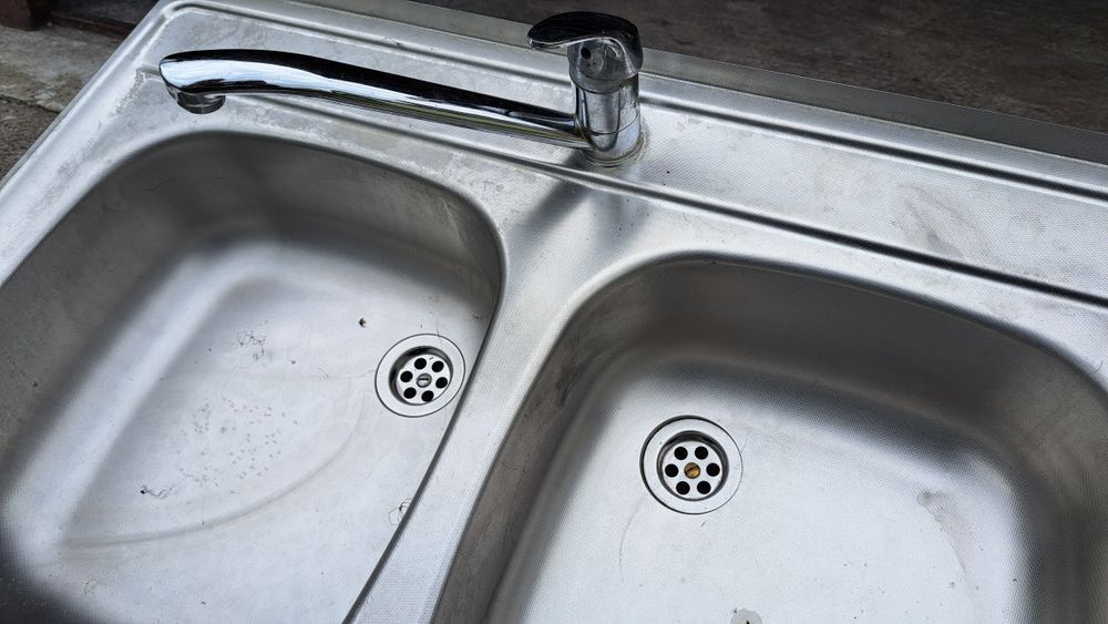 Zlewozmywak nakładany dwukomorowy 80x60 / bateria