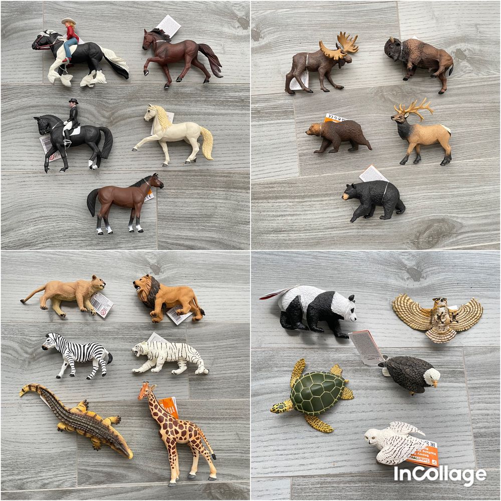 Фігури тварин коней кінь Safari Schleich лев лось жирафа