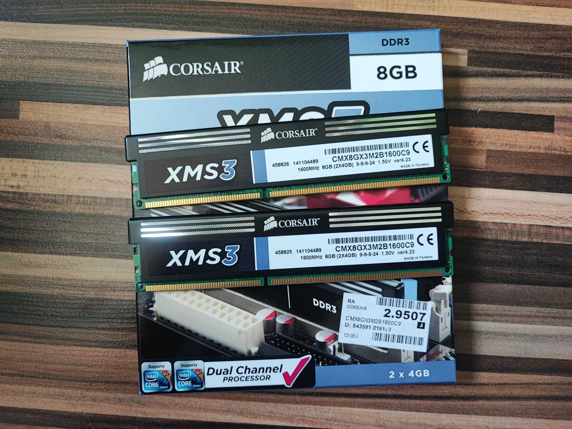DDR3 Corsair XMS 8GB (2x4gb) 1600 MHz CL9