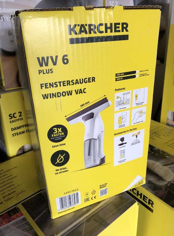 Віконний пилосос Karcher wv6 plus.новий оконный пылесос купить