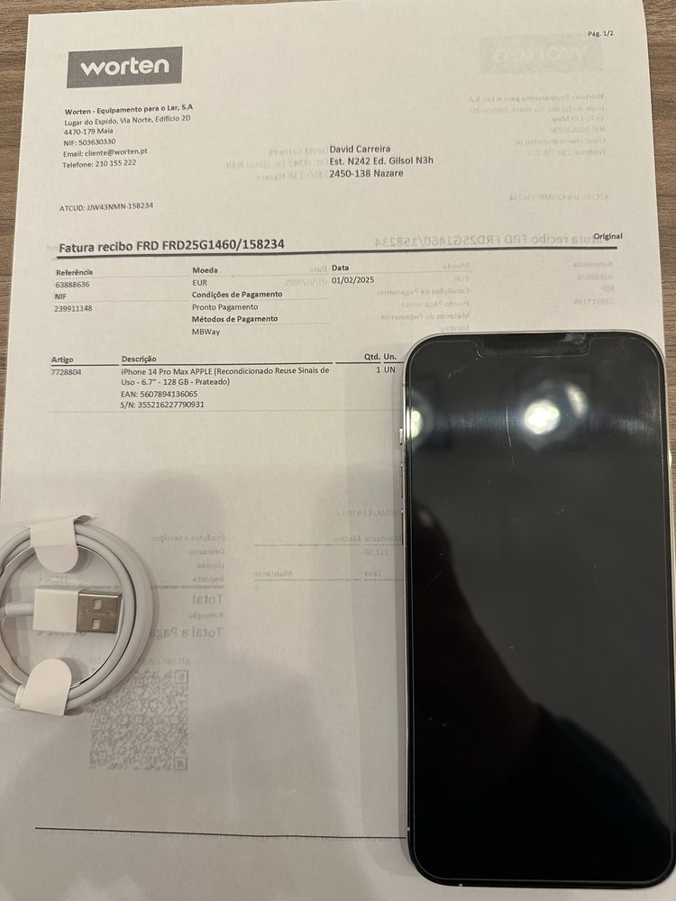 Iphone 14 Pro Max fatura e garantia 128gb