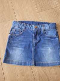 Spódniczka jeansowa z modnymi przetarciami Zara Kids r.110cm